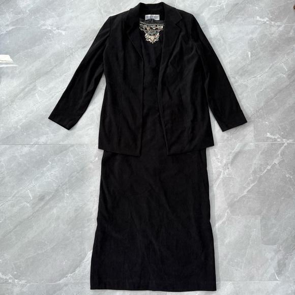 Women’s Vintage Jessica Howard Beaded Maxi Sleeveless Dress and Blazer Size 10 - Picture 1 of 16